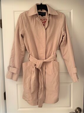 NWOT Women's Beige Belted Trench Coat - Size Small